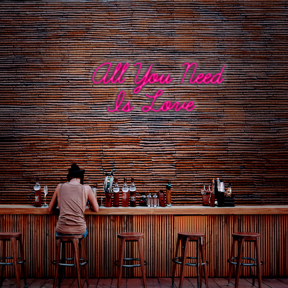 All You Need is Love Handmade Art Neon Signs Pink