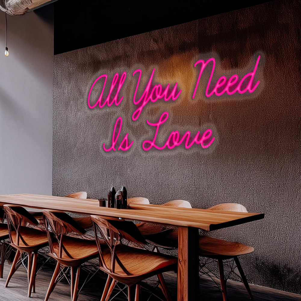 All You Need is Love Handmade Art Neon Signs Pink