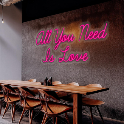 All You Need is Love Handmade Art Neon Signs Pink