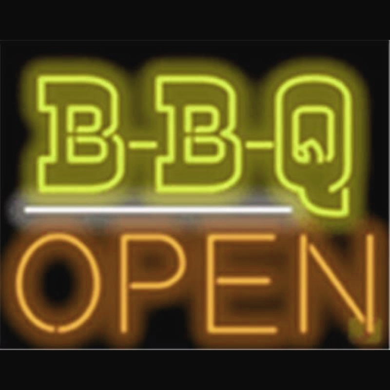 Bbq Open Barbeque Restaurant Board Handmade Art Neon Sign Wall Decor