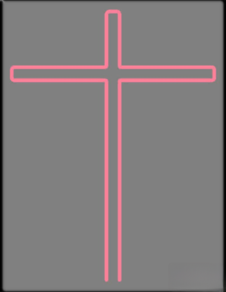 Blue Christian Cross Handmade Art Neon Sign Wall Decor