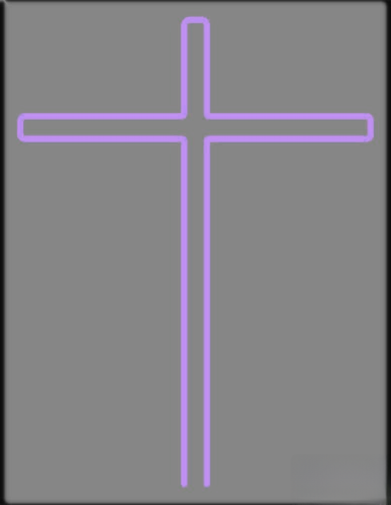 Blue Christian Cross Handmade Art Neon Sign Wall Decor