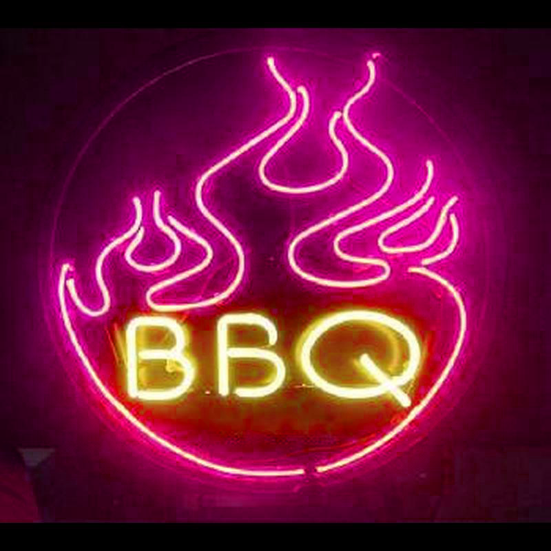 Flames Bbq Handmade Art Neon Sign Wall Decor
