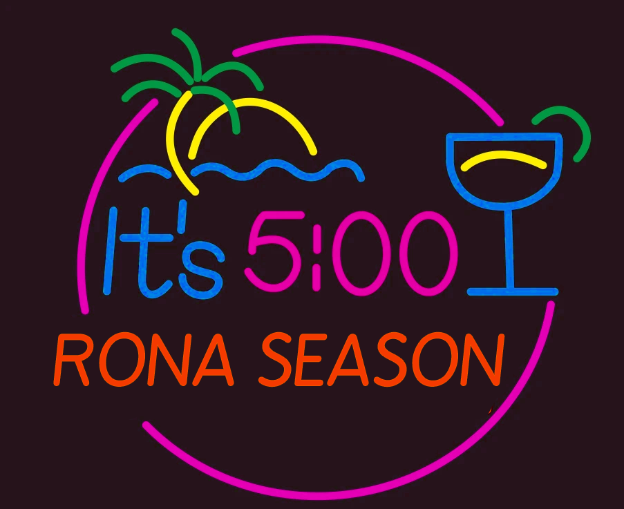 Its 5 Oclock Rona Season Palm Tree Neon Sign Wall Decor