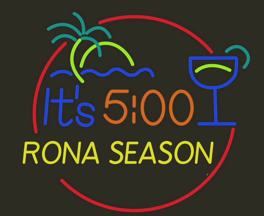 Its 5 Oclock Rona Season Palm Tree Neon Sign Wall Decor
