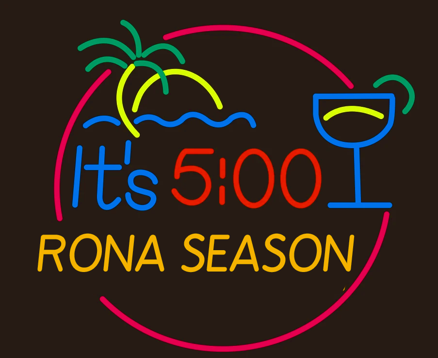 Its 5 Oclock Rona Season Palm Tree Neon Sign Wall Decor