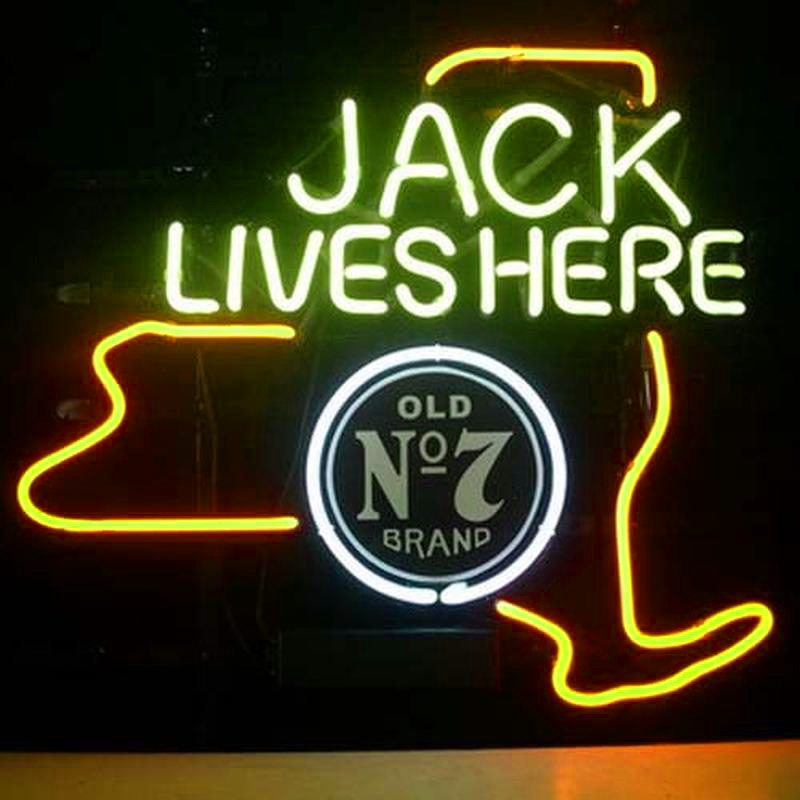 Jack Daniels Jack Lives New York Whiskey Handmade Art Neon Sign Wall Decor