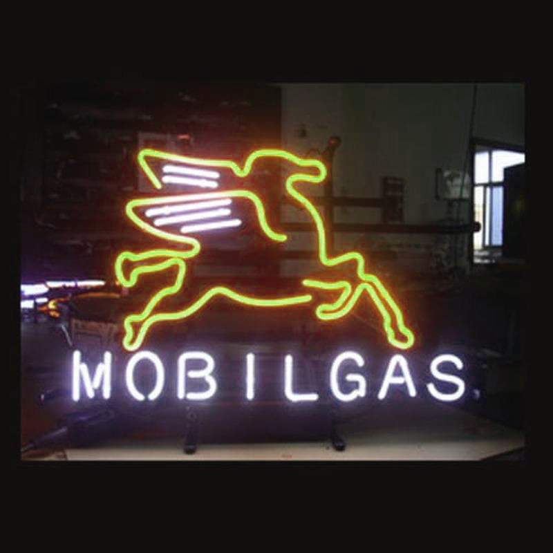 Mobilgas Oil Handmade Art Neon Sign Wall Decor