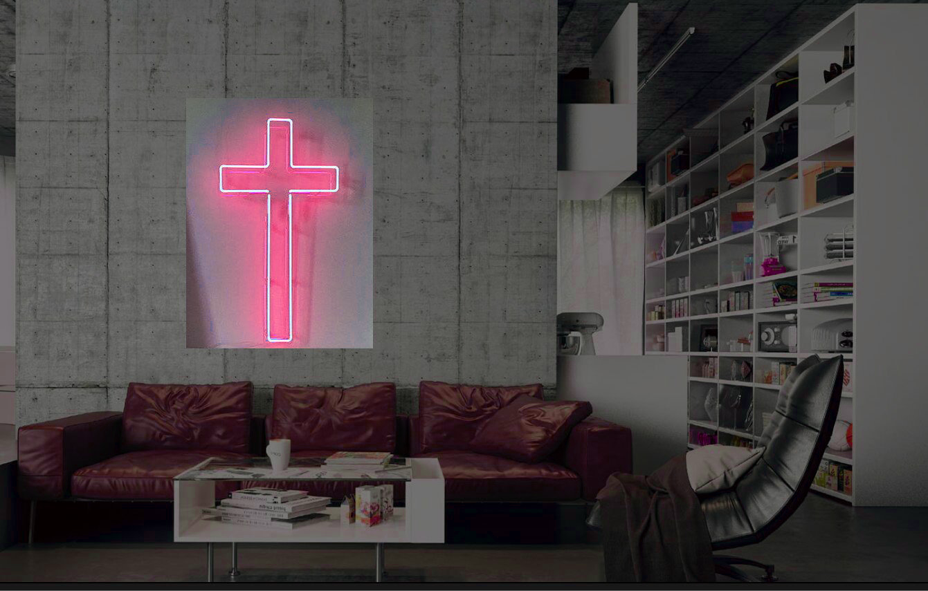 New Christian Cross Neon Sign Wall Decor Light Wall Decor