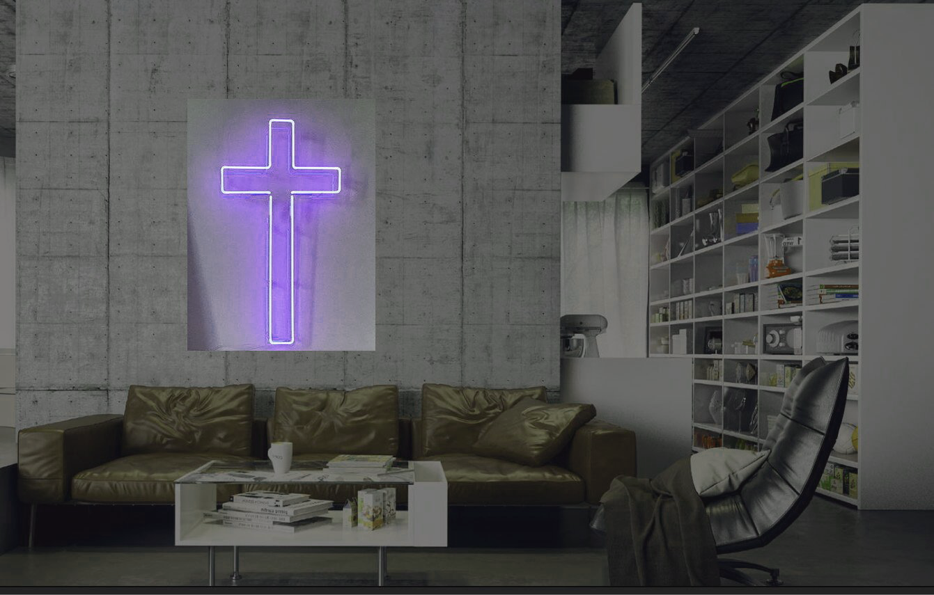 New Christian Cross Neon Sign Wall Decor Light Wall Decor