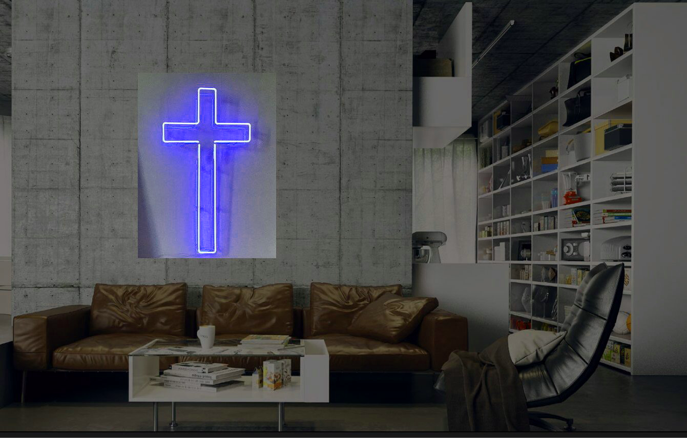 New Christian Cross Neon Sign Wall Decor Light Wall Decor