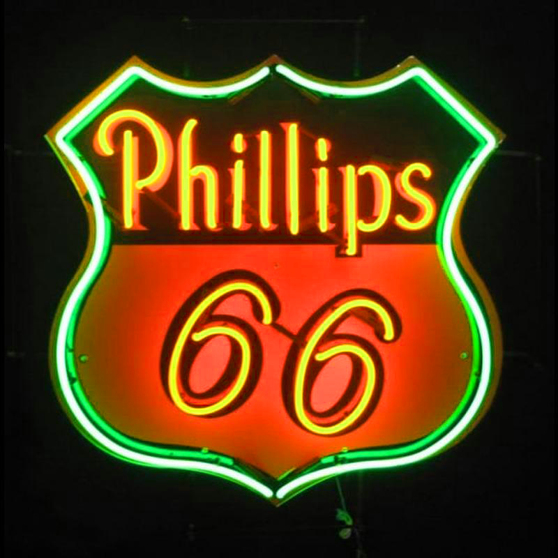 Phillips 66 Gasoline Handmade Art Neon Sign Wall Decor