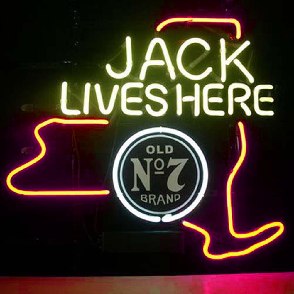 Professional Jack Daniels Jack Lives New York Whiskey Beer Bar Open Neon Signs Wall Decor