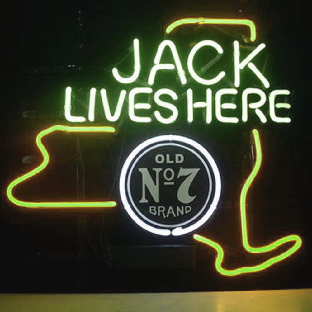 Professional Jack Daniels Jack Lives New York Whiskey Beer Bar Open Neon Signs Wall Decor