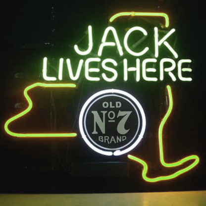 Professional Jack Daniels Jack Lives New York Whiskey Beer Bar Open Neon Signs Wall Decor