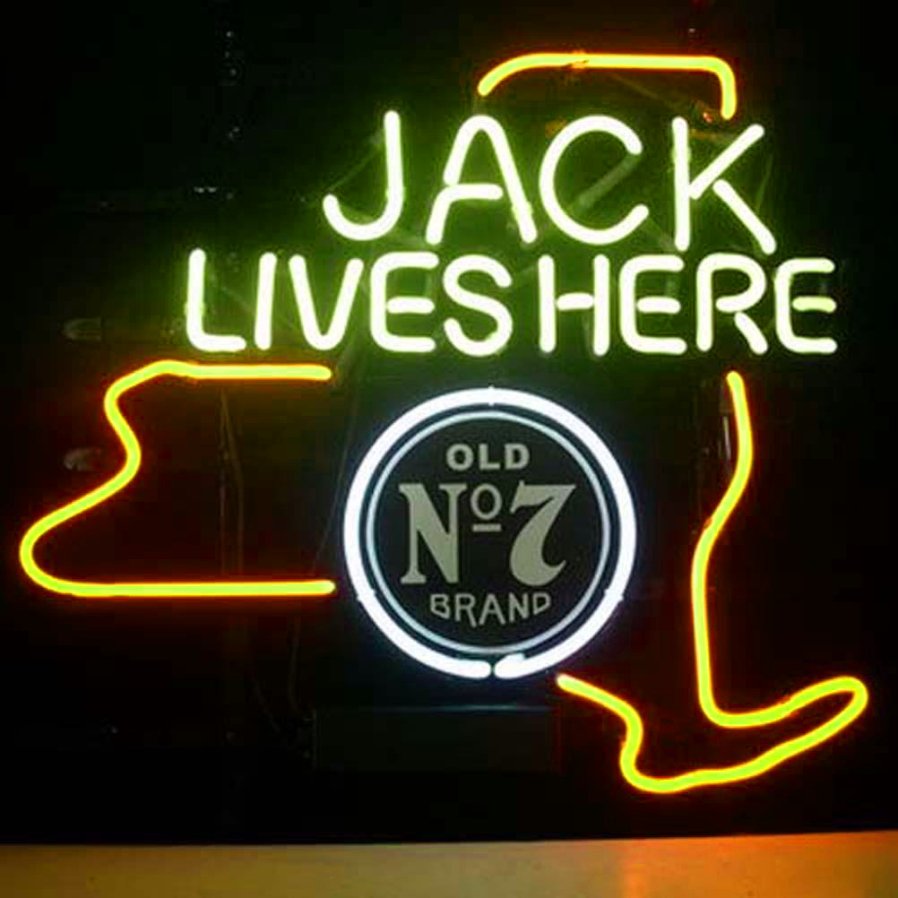 Professional Jack Daniels Jack Lives New York Whiskey Beer Bar Open Neon Signs Wall Decor