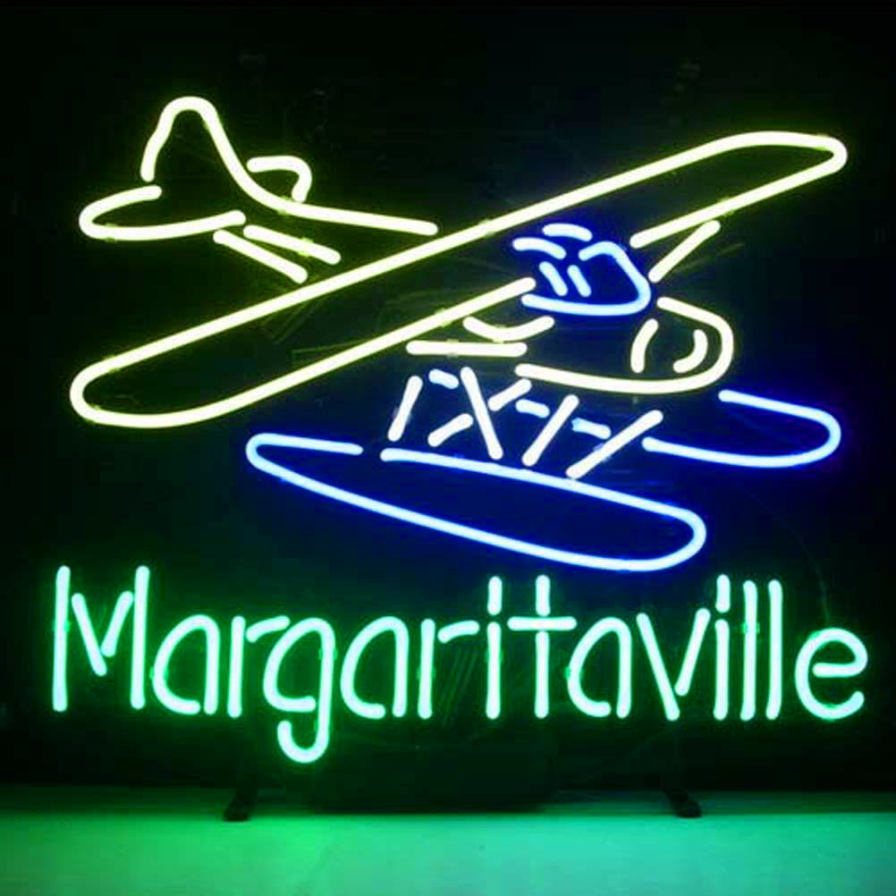 Professional Jimmy Buffett Margaritaville Airplane Beer Bar Open Neon Signs Wall Decor