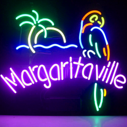 Professional Jimmy Buffett Margaritaville Paradise Parrot Beer Bar Open Neon Signs Wall Decor