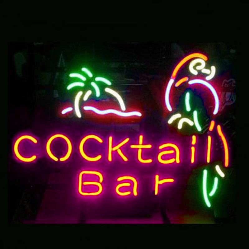 Professional Cocktail Bar Parrot Beer Bar Opens Handmade Art Neon Sign Wall Decor