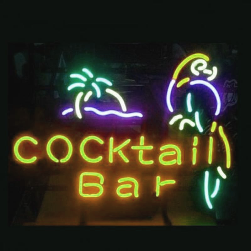 Professional Cocktail Bar Parrot Beer Bar Opens Handmade Art Neon Sign Wall Decor