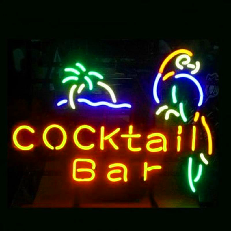 Professional Cocktail Bar Parrot Beer Bar Opens Handmade Art Neon Sign Wall Decor