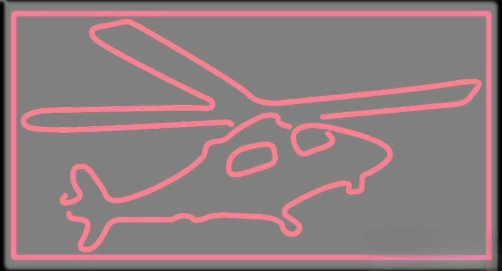 Purple Helicopter Handmade Art Neon Sign Wall Decor