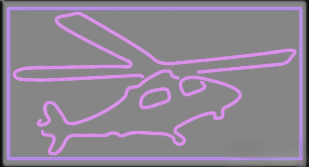 Purple Helicopter Handmade Art Neon Sign Wall Decor
