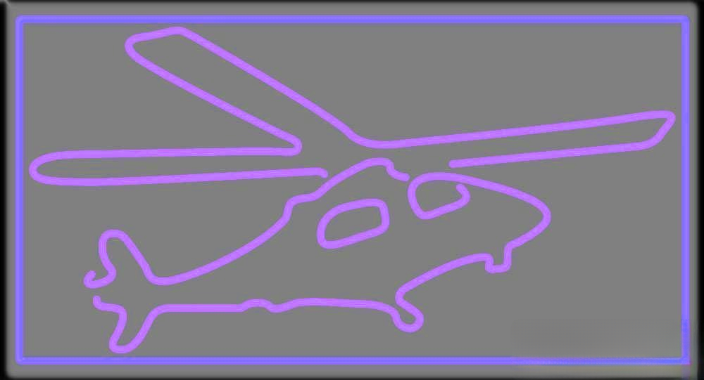 Purple Helicopter Handmade Art Neon Sign Wall Decor