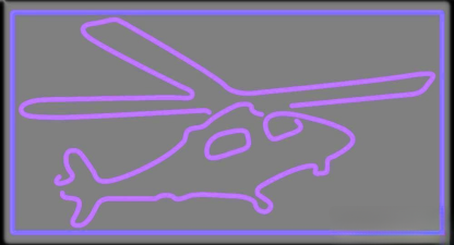 Purple Helicopter Handmade Art Neon Sign Wall Decor