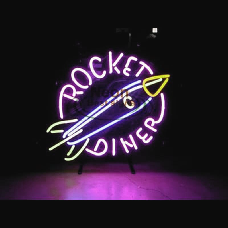 Rocket Diner Handmade Art Neon Sign Wall Decor