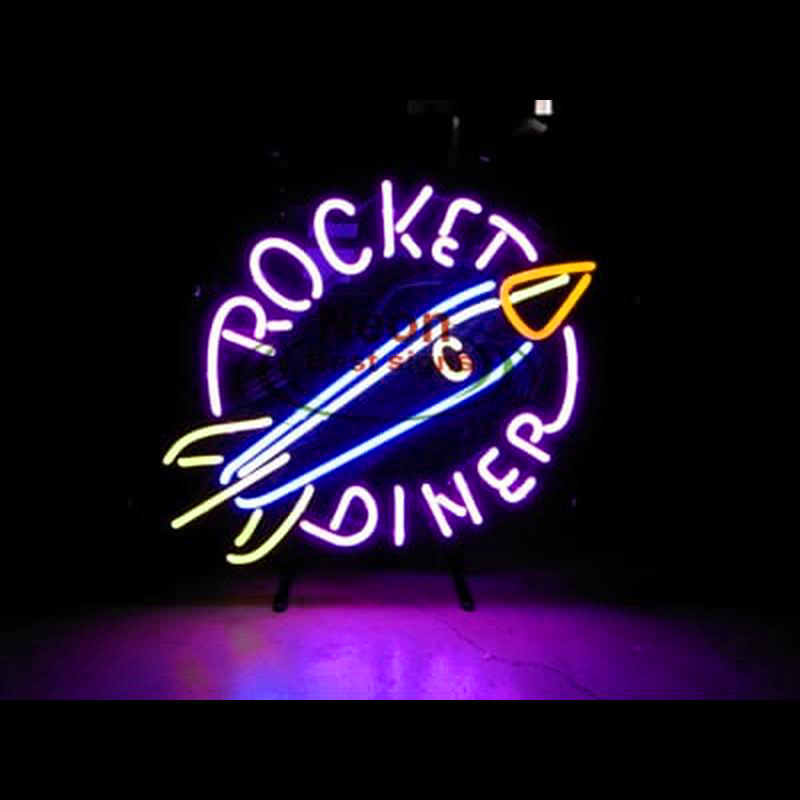 Rocket Diner Handmade Art Neon Sign Wall Decor