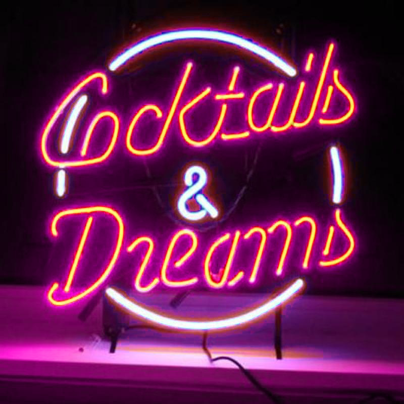 Cocktails And Dreams Handmade Art Neon Sign Home Decor