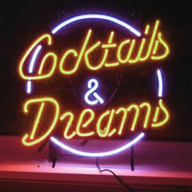 Cocktails And Dreams Handmade Art Neon Sign Home Decor