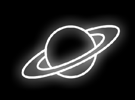 Saturn Outline Neon Sign Wall Decor