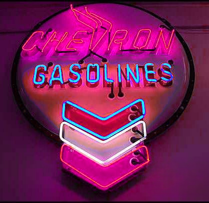 Chevron Gasoline Handmade Art Neon Sign