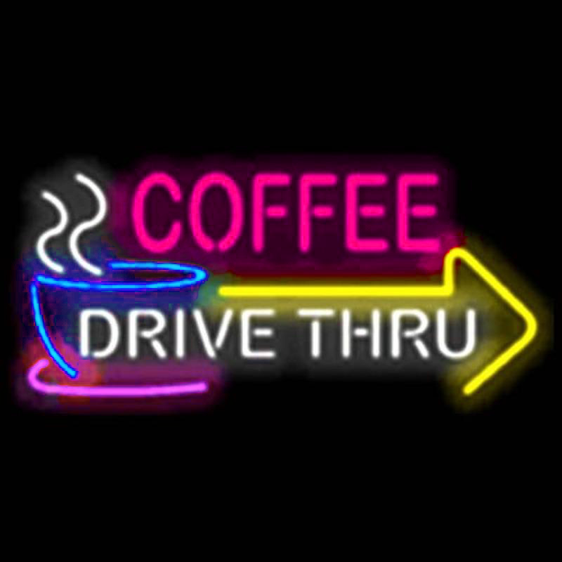Coffee Drive Thru Handmade Art Neon Sign