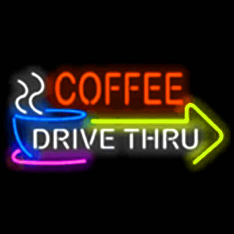 Coffee Drive Thru Handmade Art Neon Sign