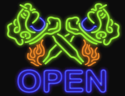 Flaming Tattoo Machine Handmade Art Neon Signs