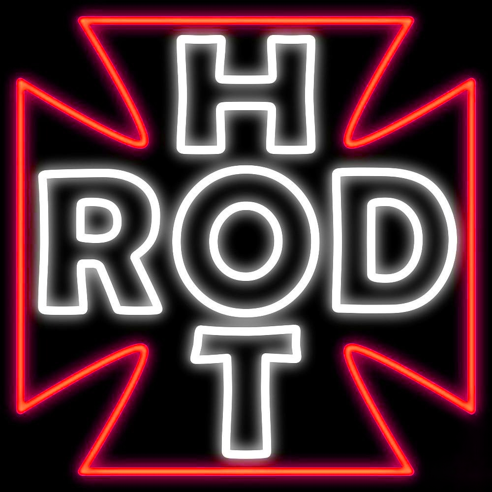 Hot Rod Iron Cross Handmade Art Neon Signs