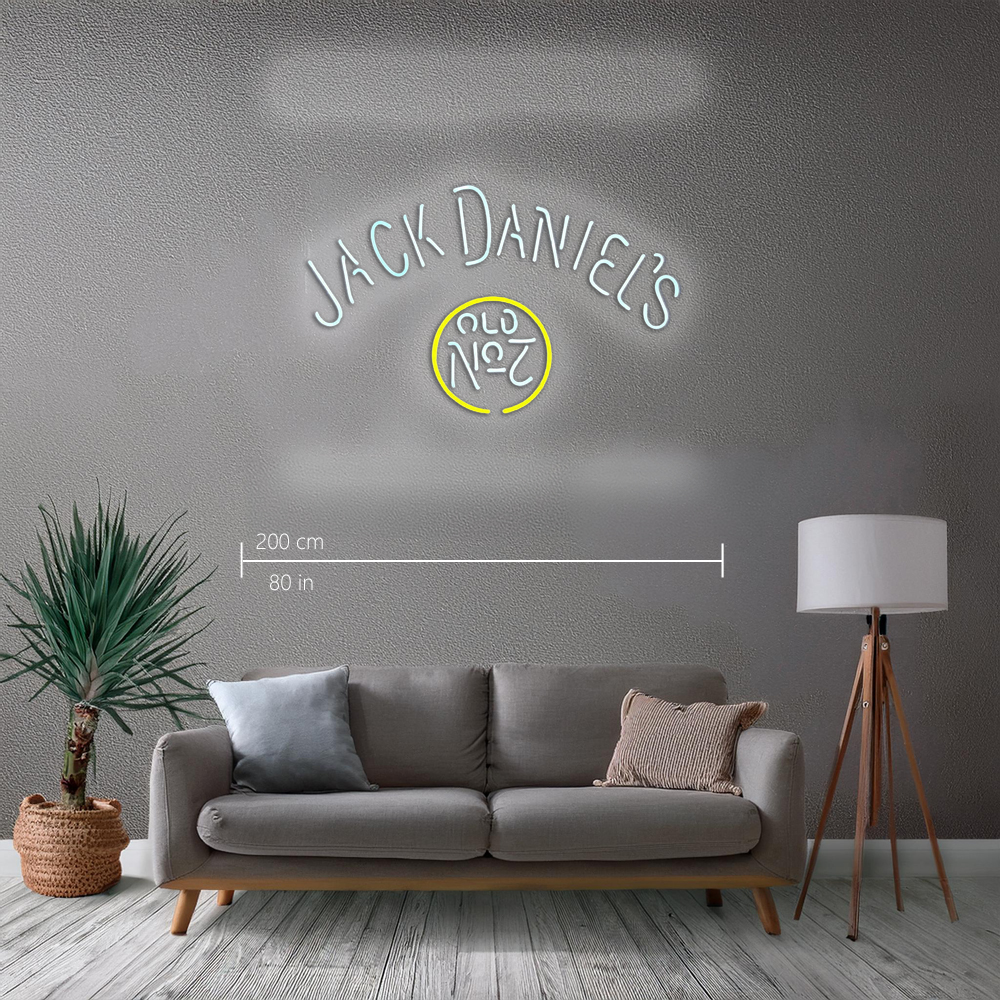 Jack Daniels #7 Whiskey Handmade Art Neon Sign