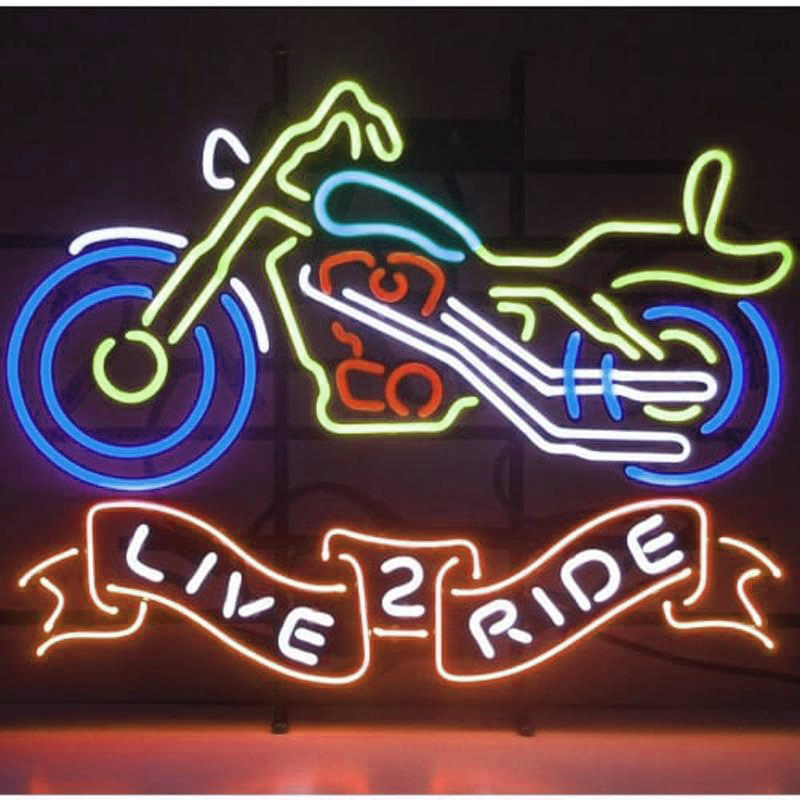 Live 2 Ride Motorcycle Handmade Art Neon Sign