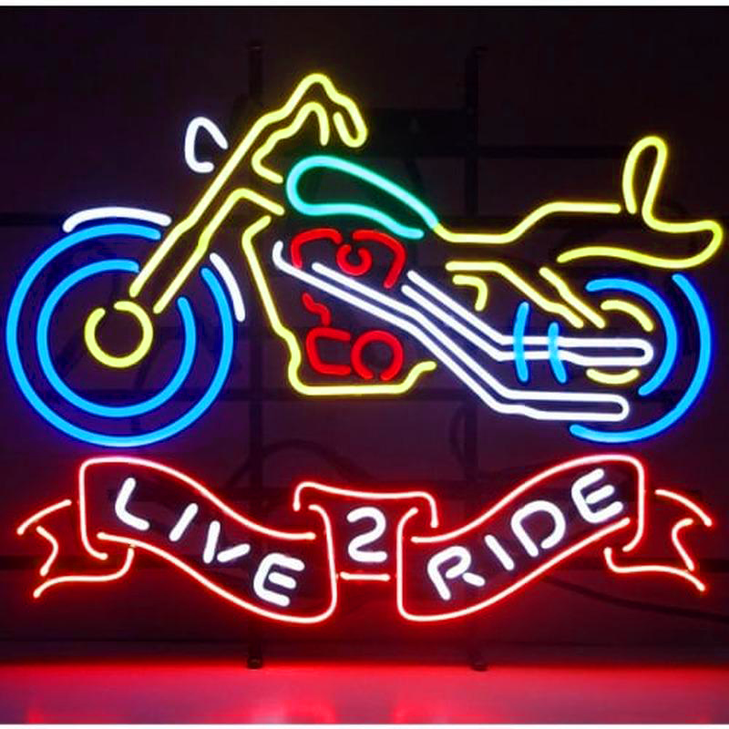Live 2 Ride Motorcycle Handmade Art Neon Sign