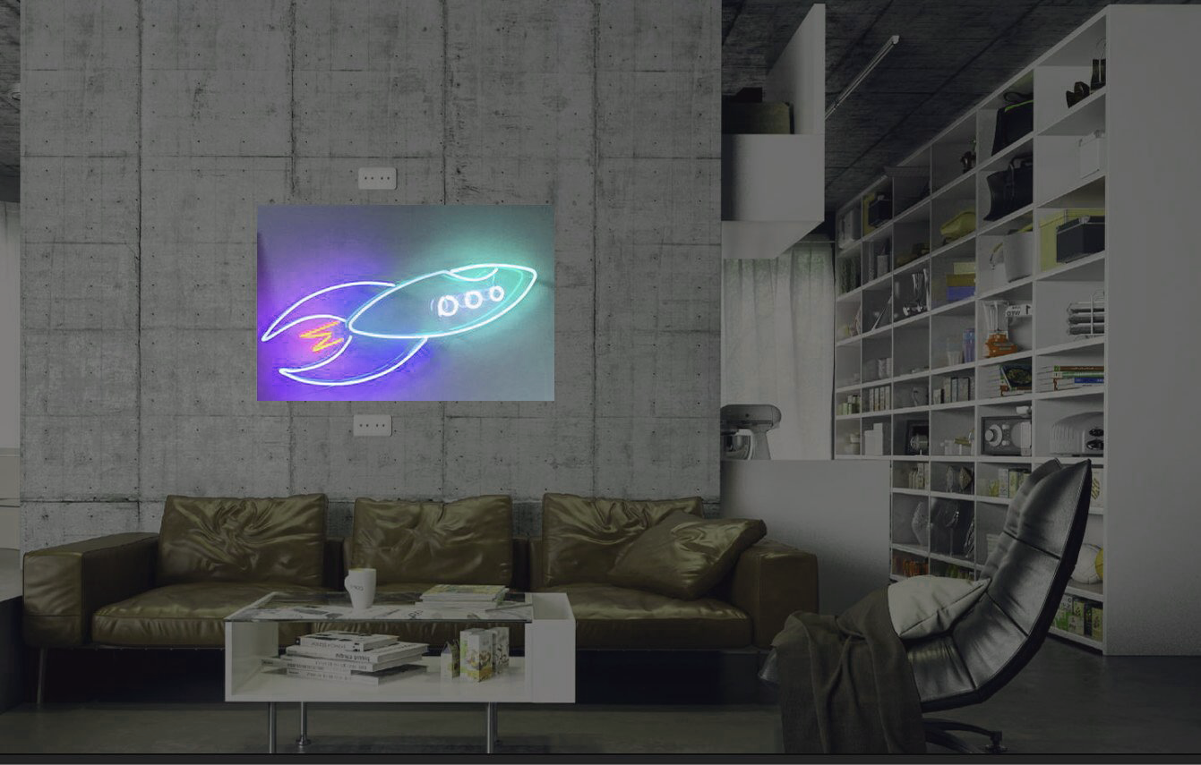 New Rocket Ship Neon Sign Wall Decor Light Wall Decor