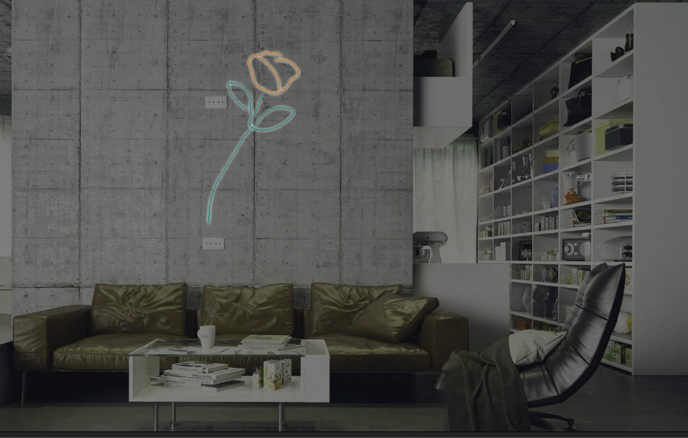 New Rose Flower Neon Sign Wall Decor Light Wall Decor