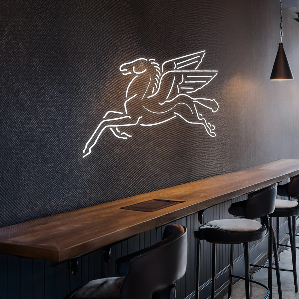 Pegasus Gasoline Handmade Art Neon Sign Home Decor