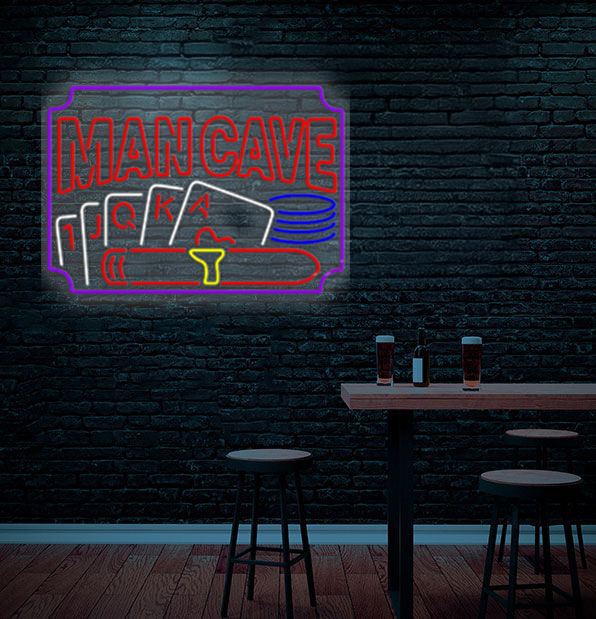 Poker Cigar Man Cave Neon Beer Sign Home Decor