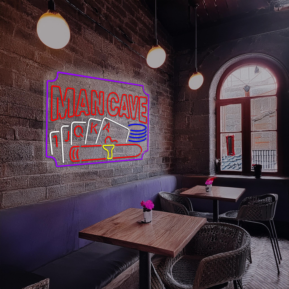 Poker Cigar Man Cave Neon Beer Sign Home Decor