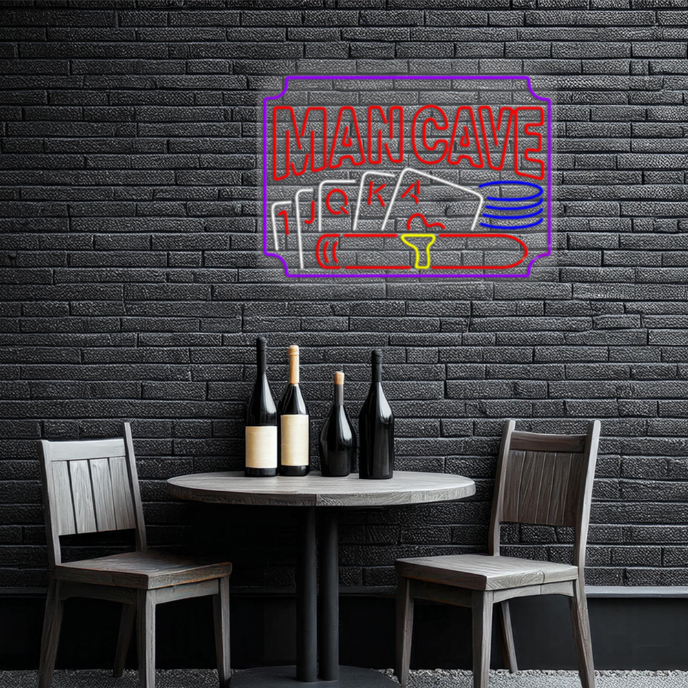 Poker Cigar Man Cave Neon Beer Sign Home Decor