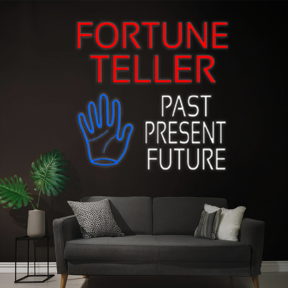 Red Fortune Teller White Past Present Future Led Neon Signs