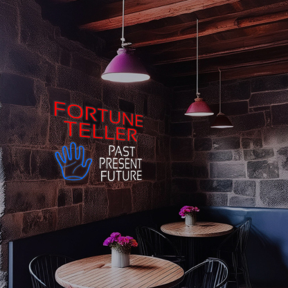Red Fortune Teller White Past Present Future Led Neon Signs